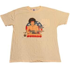 Vintage 90s Buckbo Buckwheat Rambo Parody T Shirt XL Hanes 1987 License FLAWS